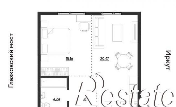 2-комн квартира улица Набережная Иркута, 1 с4,  д. 1 с4