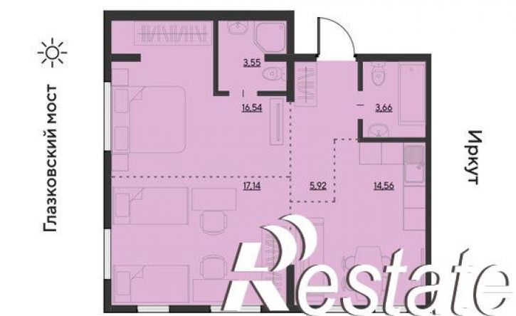 3-комн квартира улица Набережная Иркута, 23,  д. 23