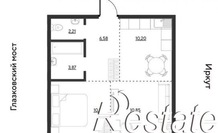 2-комн квартира улица Набережная Иркута, 1 с4,  д. 1 с4