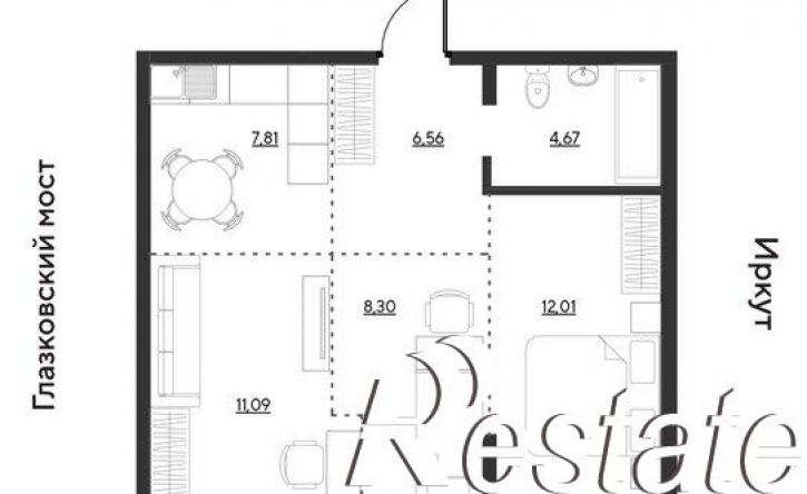 3-комн квартира улица Набережная Иркута, 1 с4,  д. 1 с4