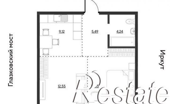 2-комн квартира улица Набережная Иркута, 1 с4,  д. 1 с4
