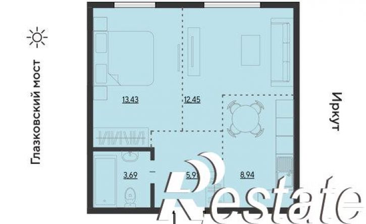 2-комн квартира улица Набережная Иркута, 23,  д. 23