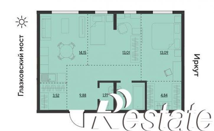 3-комн квартира улица Набережная Иркута, 23,  д. 23