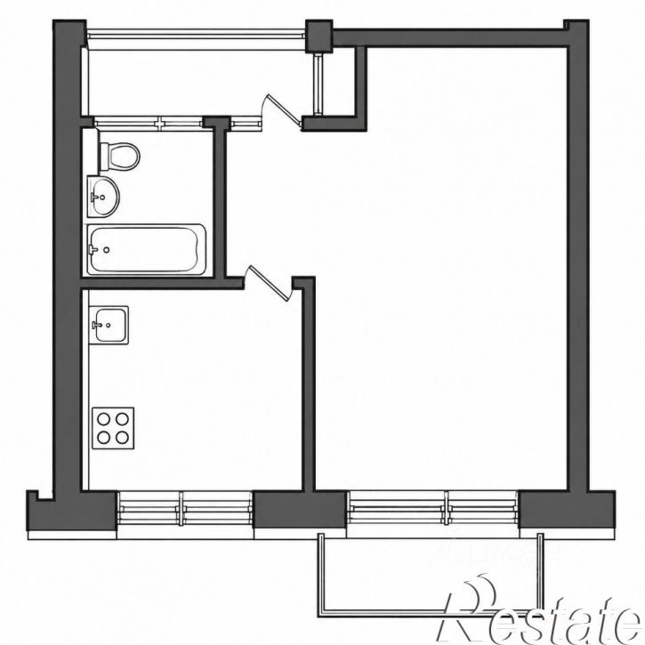 1-комн квартира улица Станиславского, 1,  д. 1