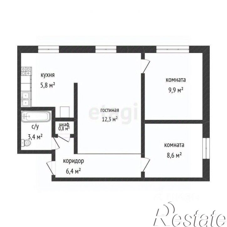 3-комн квартира