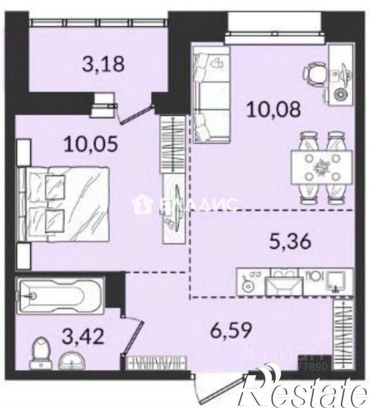 1-комн квартира улица Ивана Кочубея, 2/4,  д. 2/4