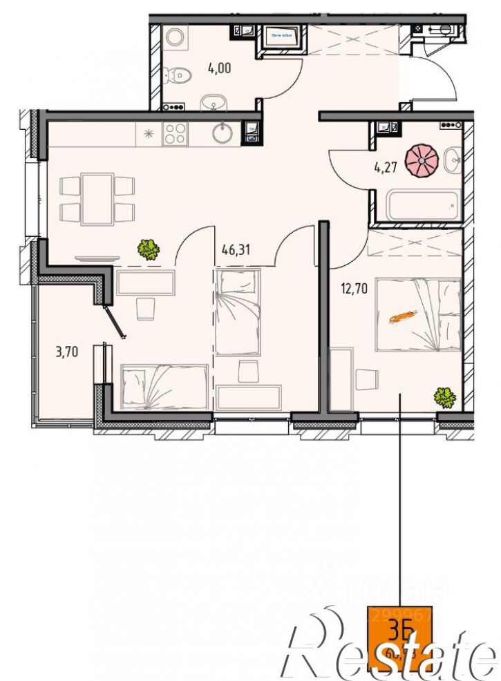 3-комн квартира в новом доме улица Баррикад, 62/9,  д. 62/9
