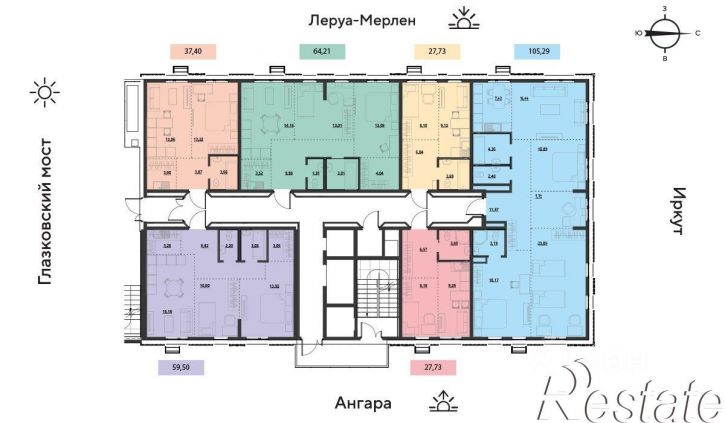 5-комн квартира в новом доме улица Набережная Иркута, 23,  д. 23