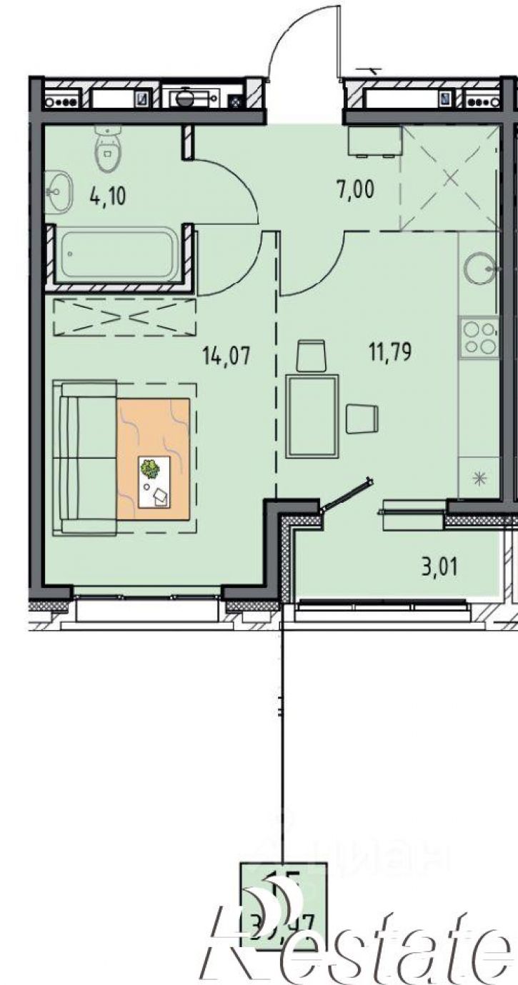 1-комн квартира в новом доме улица Баррикад, 62/13,  д. 62/13