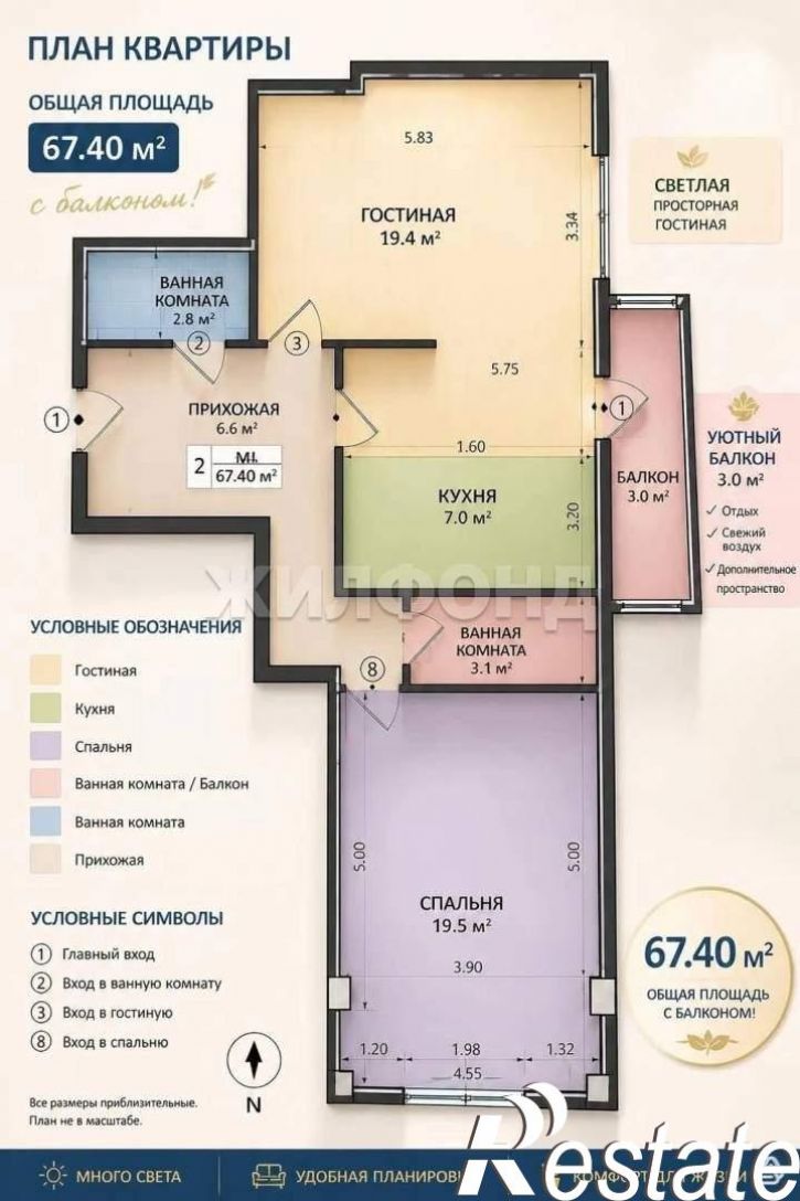 2-комн квартира Рябикова бульвар, д.100
